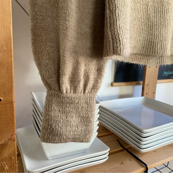 Anthropologie Tan Puff Sleeve Sweater - Picture 10 of 16